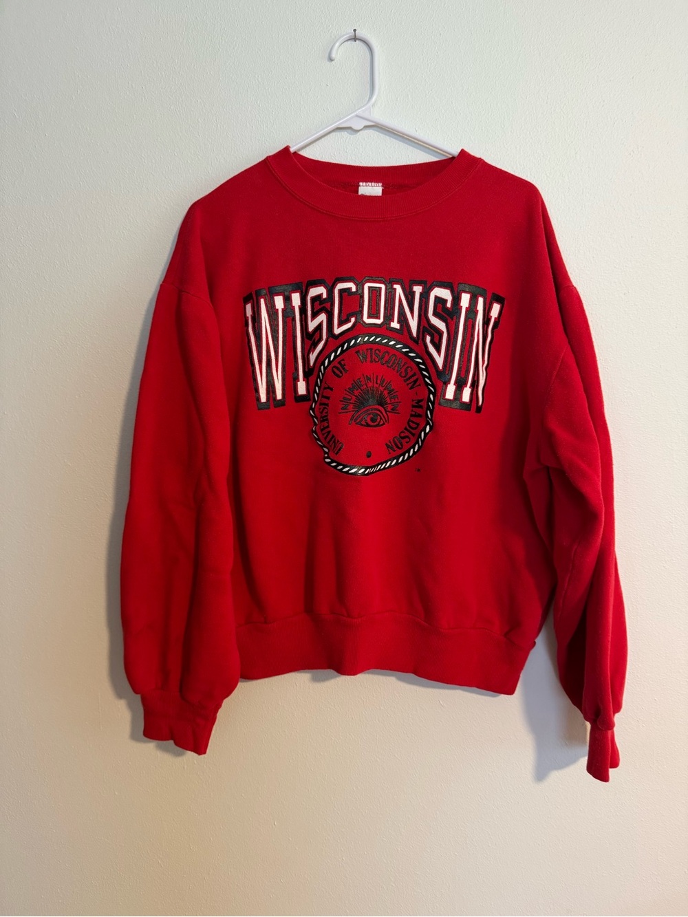 Champion Red Vintage-Inspired Crewneck Sweatshirt